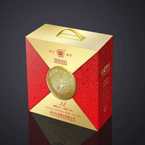 饮品包装设计-松涛酒盒包装设计