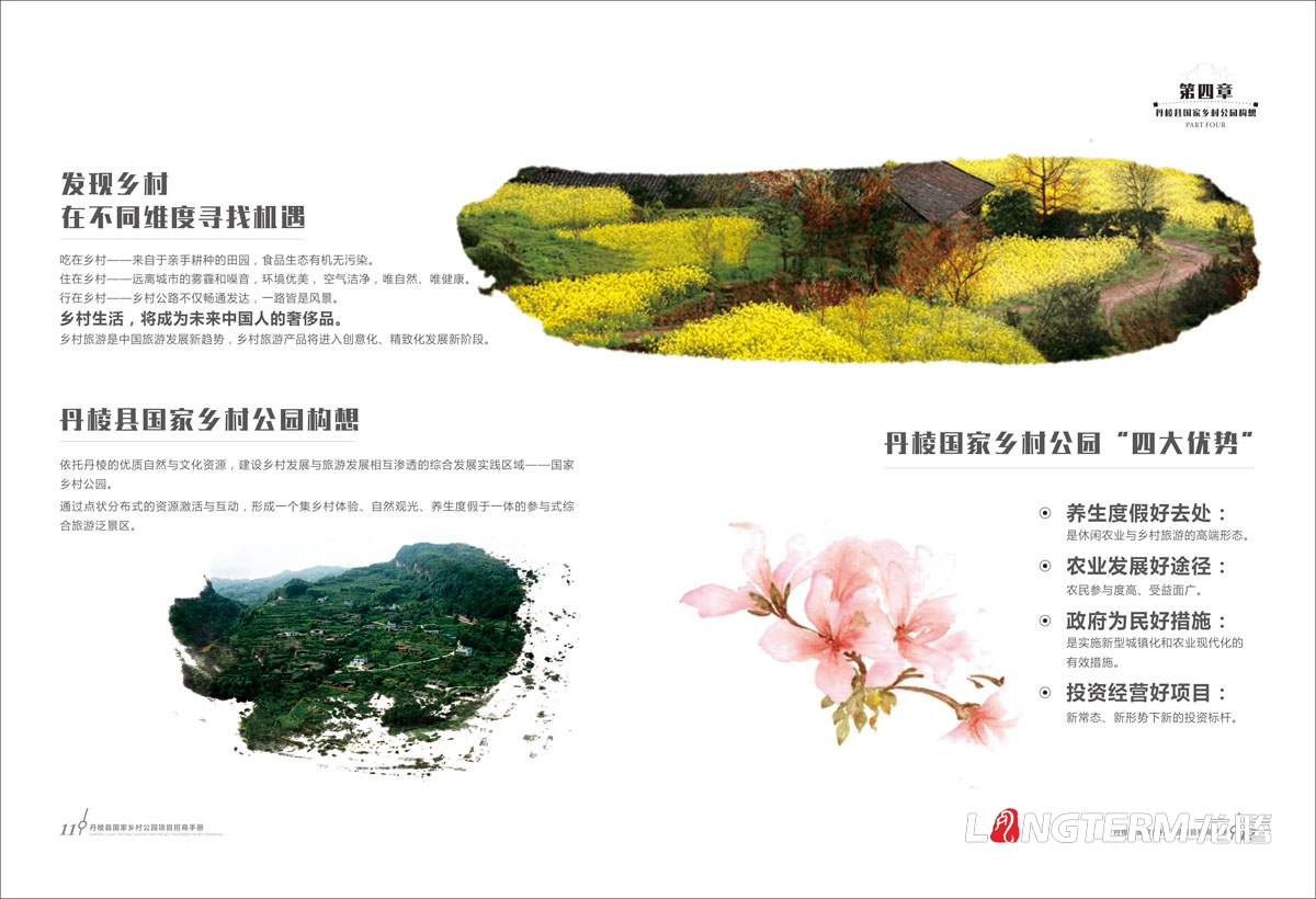 丹棱县乡村公园招商推介会手册设计|中国大方家园生态清新自然旅游生长宣传册设计效果图